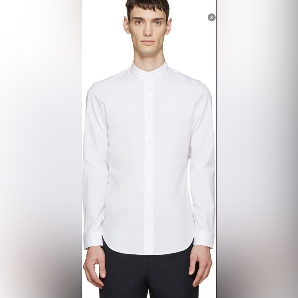 Maison Margiela Long Sleeve White Poplin Collared shirt